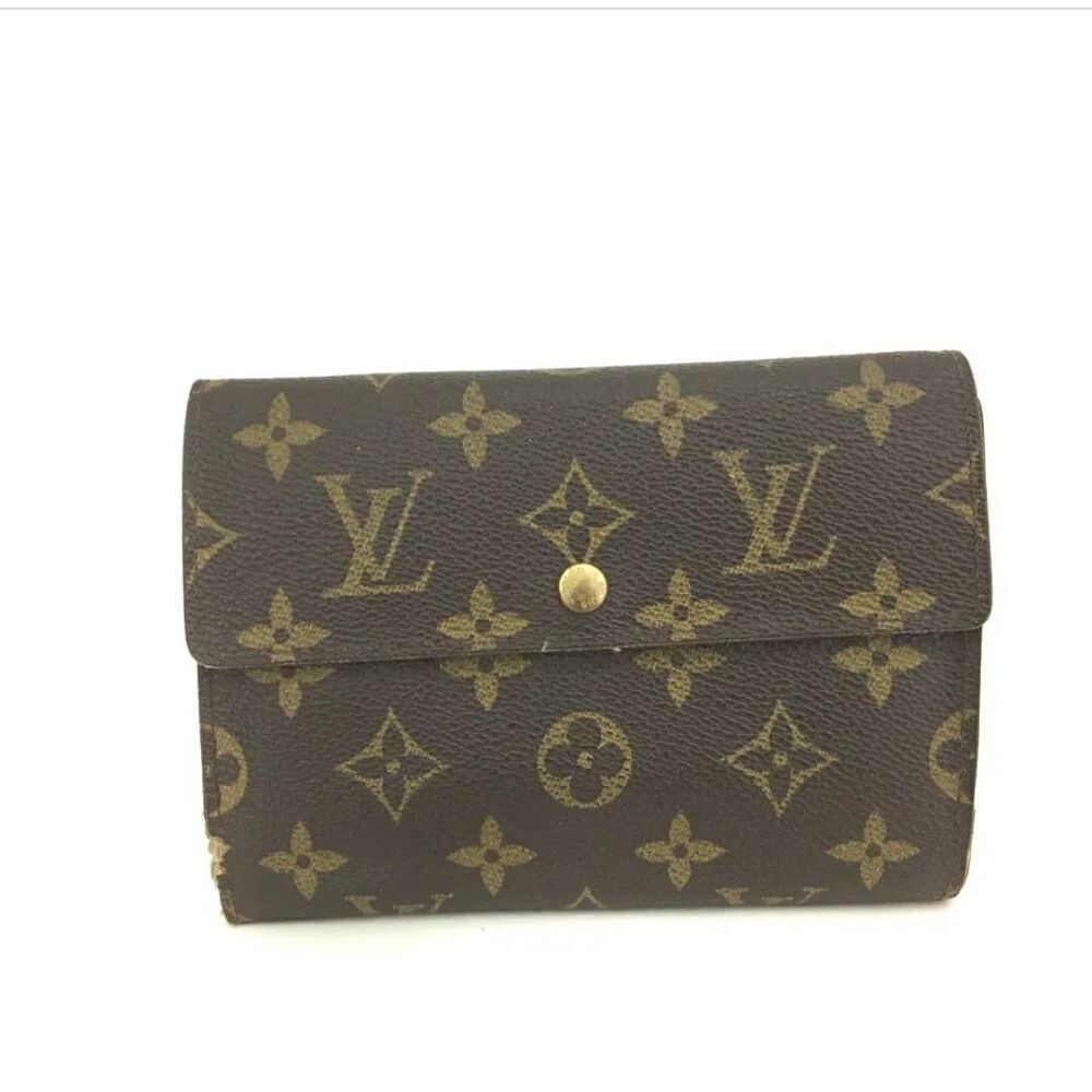 Authentic Louis Vuitton Monogram Porte Trifold Wallet /1G3859. SP1907